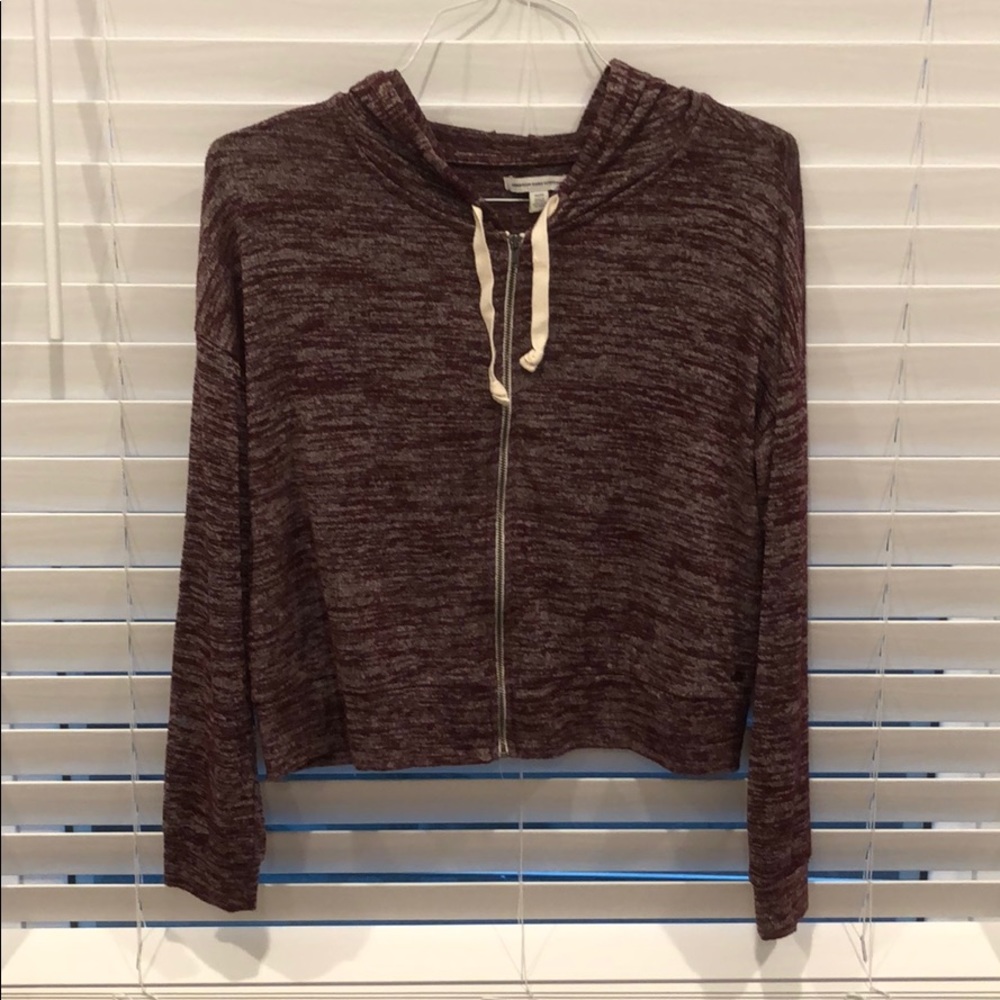 hooded zip sweater